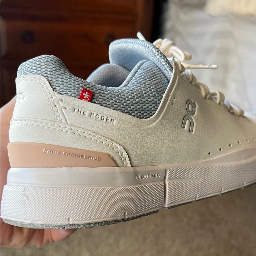 On Running White and Light Gray Sneakers - Picture 7 of 7